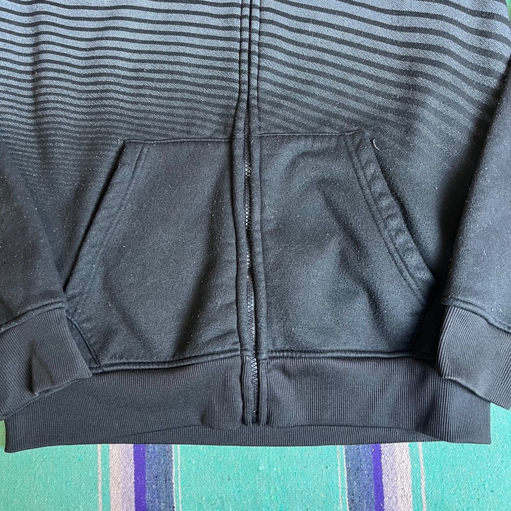 Ecko Unltd Hoodie Mens L Black Striped Full Zip Graphic Streetwear Y2K Rhino - Picture 2 of 11